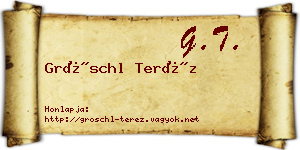 Gröschl Teréz névjegykártya